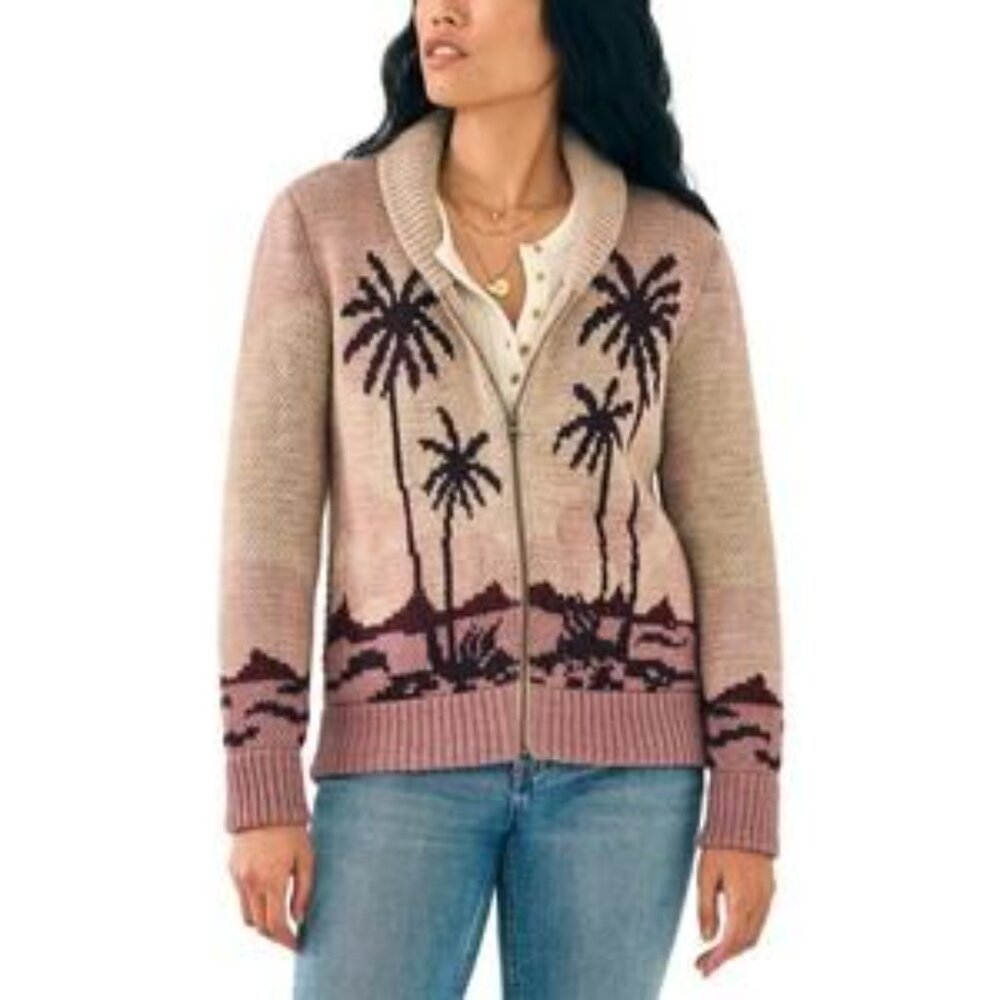 Faherty Sunset Palm Beach Zip Front Cardigan